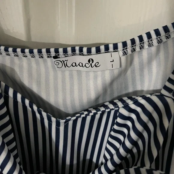 Women’s Maternity Stripe Knee Length Dress Size Large - Picture 6 of 7